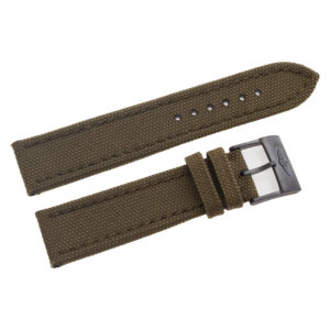 Breitling 22mm green military canvas strap with black steel tang buckle