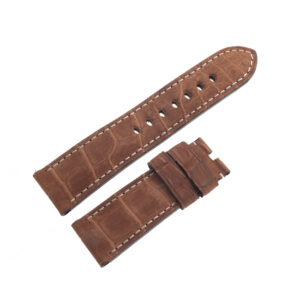 Panerei brown alligator strap with white stitching (24mm x 22mm)