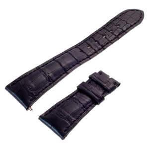 Patek Philippe black alligator strap for deployant buckle. 21x16