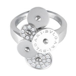 Bvlgari Cicladi 5 disk pave diamond ring in white gold