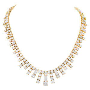 Diamond Necklace in 18k yellow gold with app 40cts in diamonds