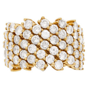 Diamond wave ring in 18k with 3.86 carats