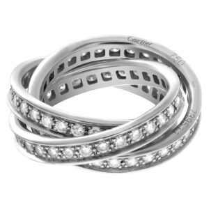 Cartier Trinity ring in 18k white gold with 1.55 carats in diamonds