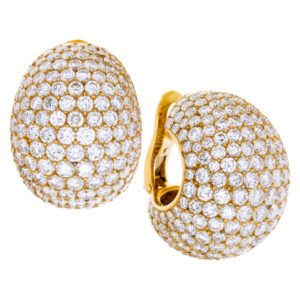 Cartier 18K yellow gold diamonds "Bombe" ear clips