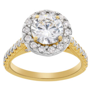 GIA certified round brilliant cut diamond 1.51 carat (G color, VS2 clarity) ring