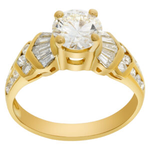 GIA certified round brilliant cut diamond 1.21 carat (K color, VVS1 clarity, Excellent cut, Excellent polish, Excellent symmetry) ring