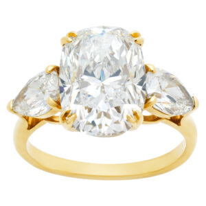 GIA oval brilliant cut 5.03 carat (H color, VS2 clarity) ring