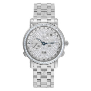 Ulysse Nardin GMT Perpetual Calendar 320-8 18k White Gold Pave Diamond Dial