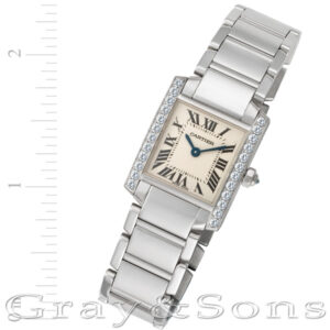 Cartier Tank Francaise WE1002S3 18k white gold 20mm Quartz watch