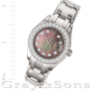 Rolex Pearlmaster 80299 18k white gold 29mm auto watch