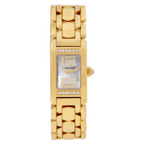 Audemars Piguet Promesse in 18k with diamond bezel and MOP diamond dial.