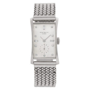 Patek Philippe Tegola "Hour Glass" 1593 Platinum Silver dial 21.5mm Manual watch